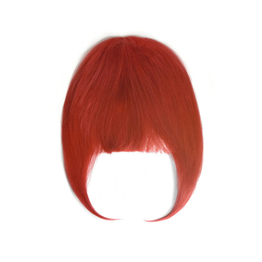 Clip in /on Remy Human Hair Fringe / Bangs - Bright Red