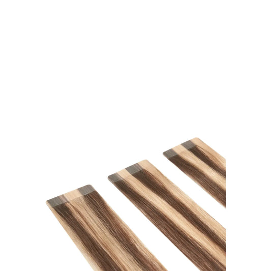 Remy Royale Double Drawn Tape Hair Extensions - Chocolate Honey (#4/27)