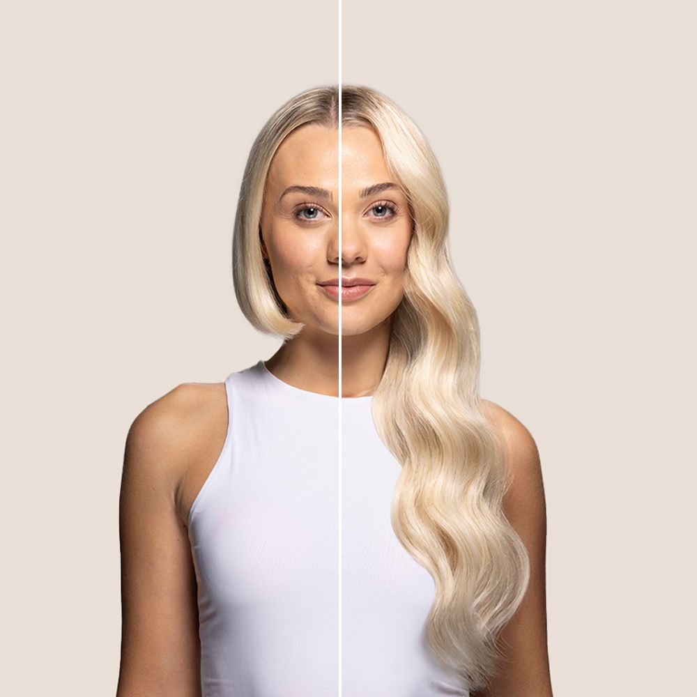 Seamless hair extensions before and after