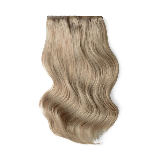 Clip-in-Echthaar-Extensions aus Remy-Echthaar mit doppelter Tresse für den ganzen Kopf – Silbersand (#SS)