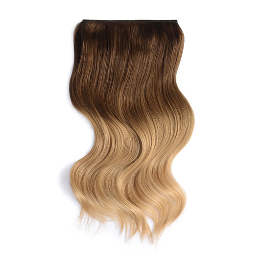 Double Wefted Full Head Remy Clip in Human Hair Extensions - Toffee Honey Ombre (#T6/27)