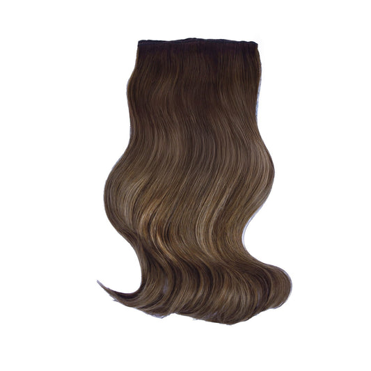 Toasted Chestnut Melt Balayage Double Weft Full Head Hair Extension: full hair extension