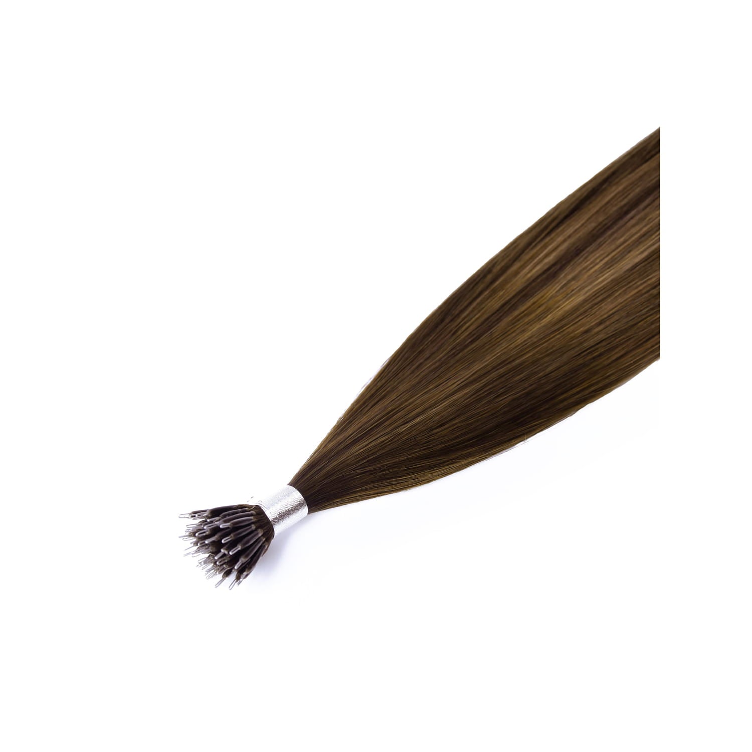 Toasted Chestnut Melt Nano Ring Hair Extensions: extension attachment method