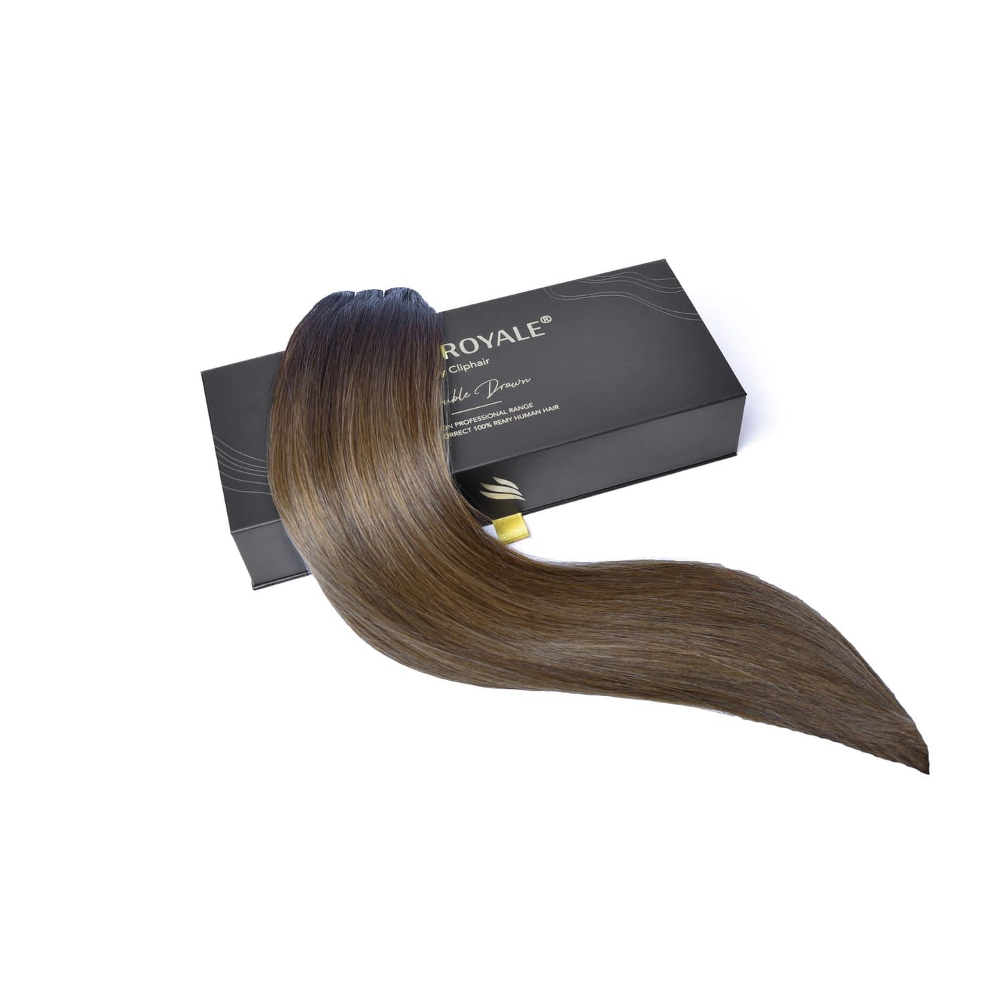 Toasted Chestnut Melt Balayage Remy Royale Weave Weft hair Extension: extension and box