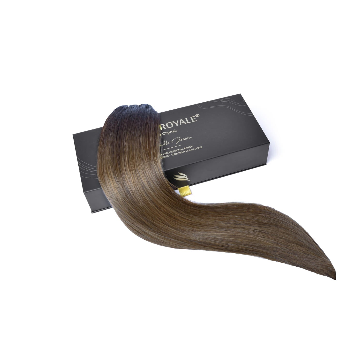 Toasted Chestnut Melt Balayage Remy Royale Weave Weft hair Extension: extension and box