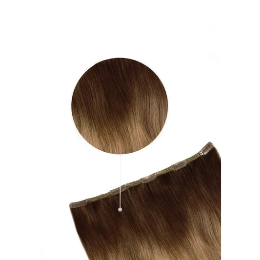 One Piece Top-up Remy Clip in Human Hair Extensions - Toffee Honey Ombre (#T6/27)