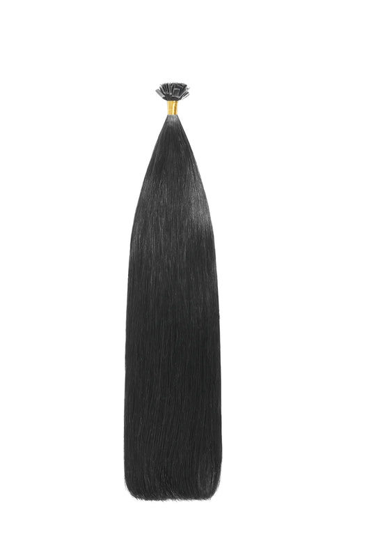 Jet Black (#1) Remy Royale Flat Tip Hair Extensions