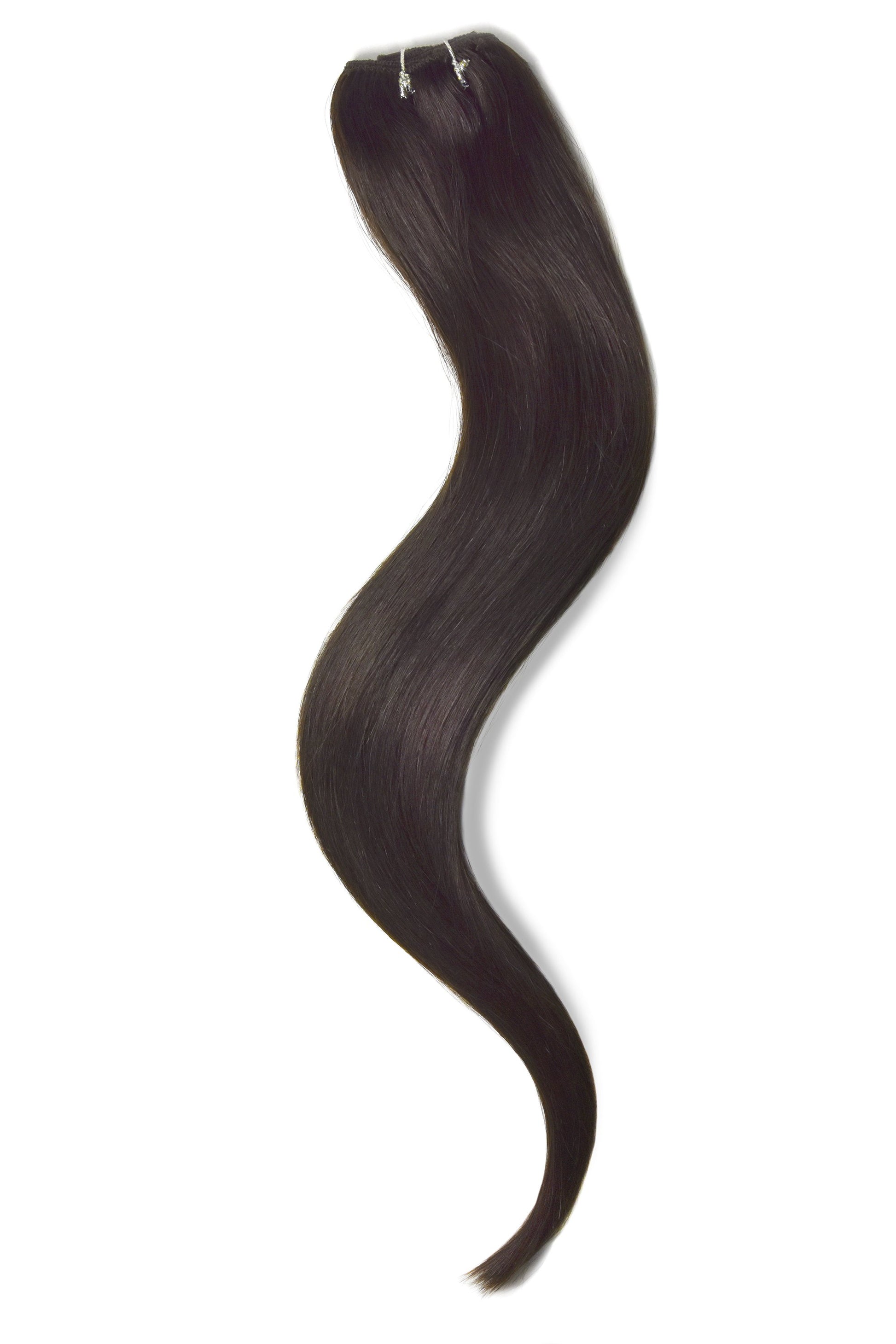  One Piece Top-up Remy Clip in Human Hair Extensions - Darkest Brown (#2)
