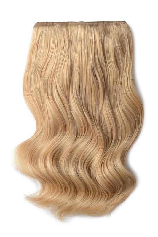 Double Wefted Full Head Remy Clip in Human Hair Extensions - Light Golden Blonde (#16)