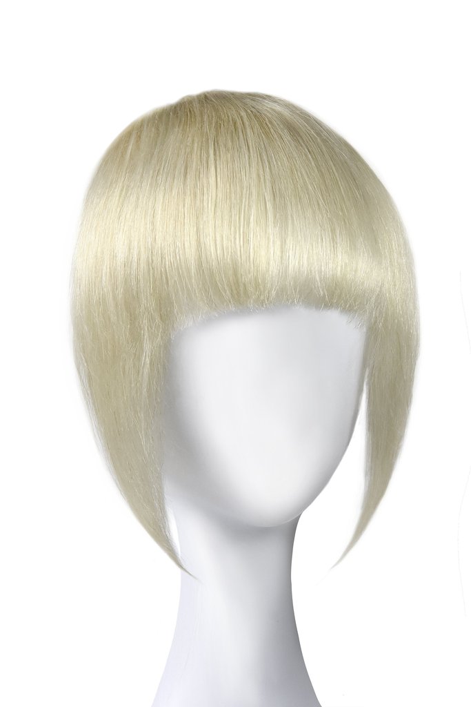 Clip in /on Remy Human Hair Fringe / Bangs - Ice Blonde