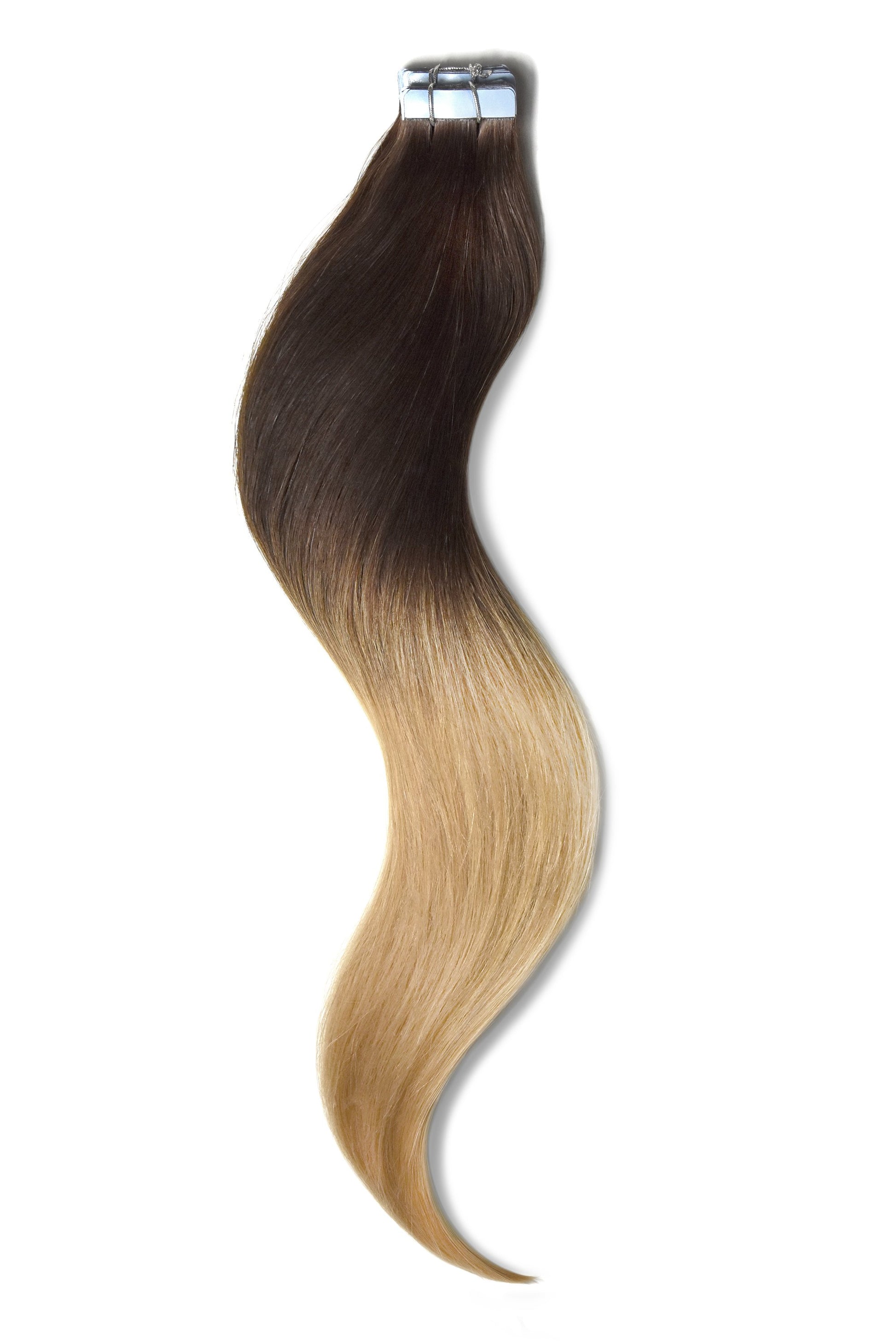 tape in hair extensions ombre brown shading to blonde colour