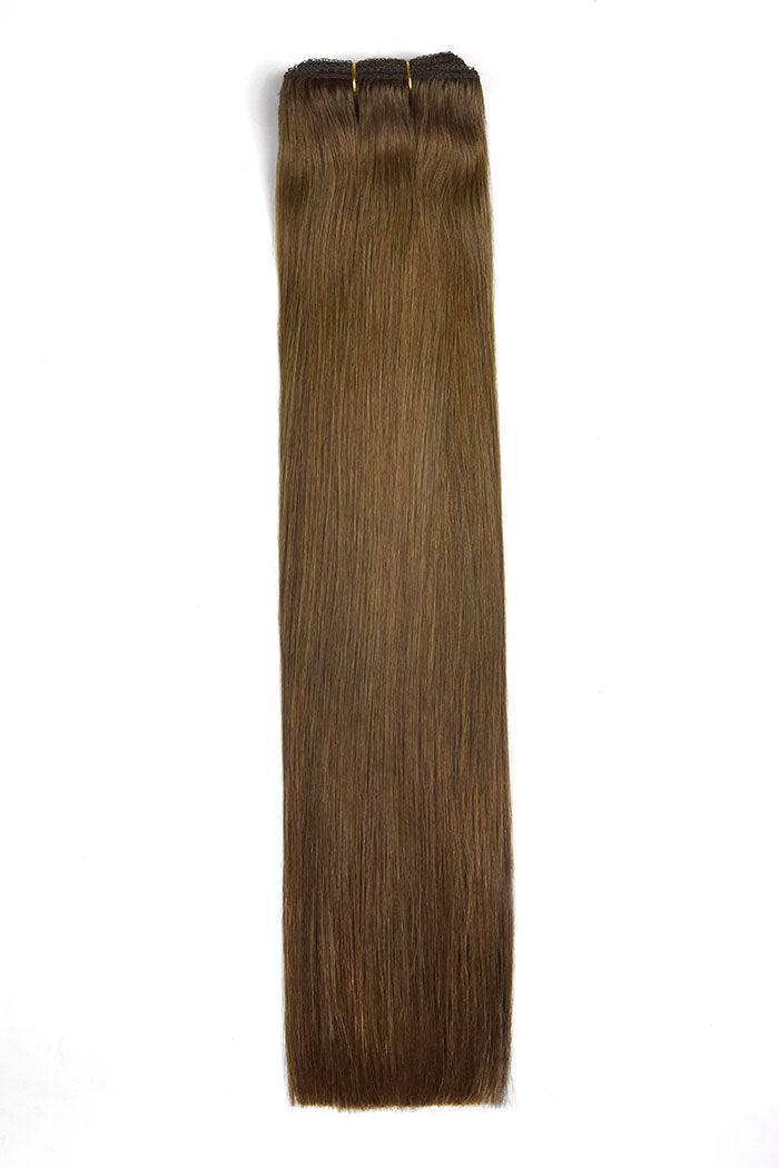 Remy Royale Double Drawn Human Hair Weft Weave Extensions - Hell/Kastanienbraun (#6)