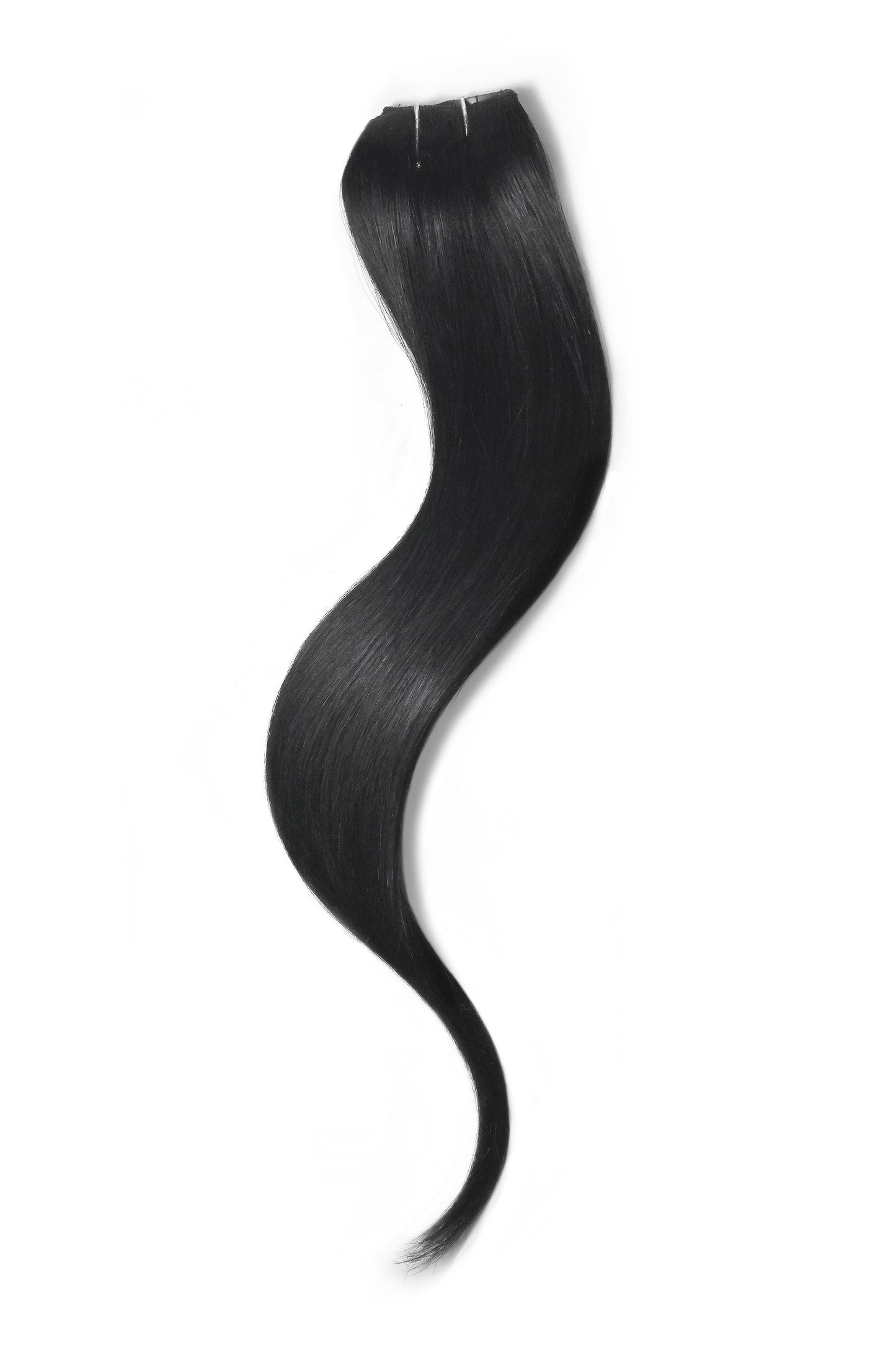 one piece clip in human hair extensions jet black