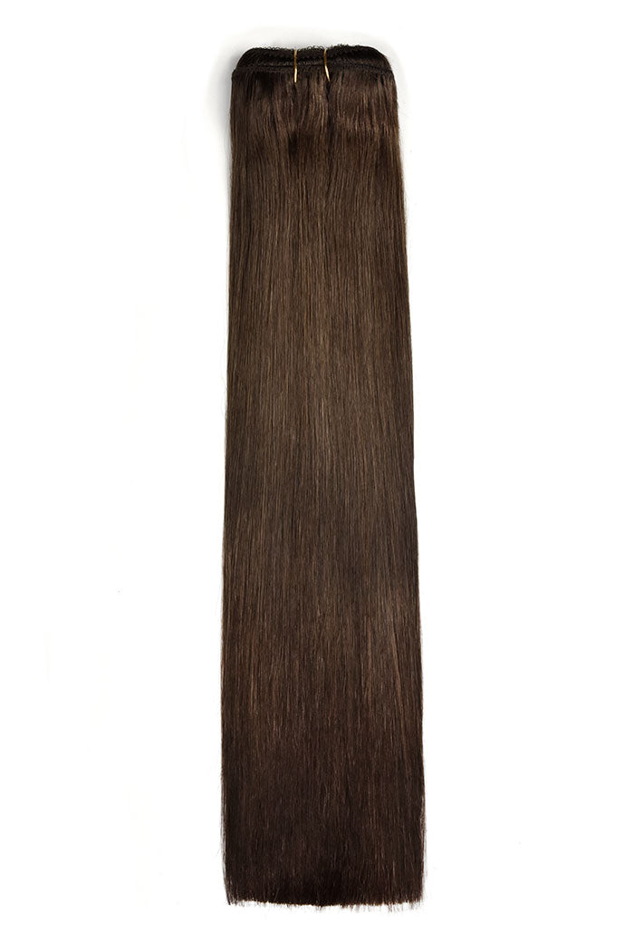 Remy Royale Double Drawn Human Hair Weft Weave Extensions - Mittelbraun (Schokoladenbraun) (#4)