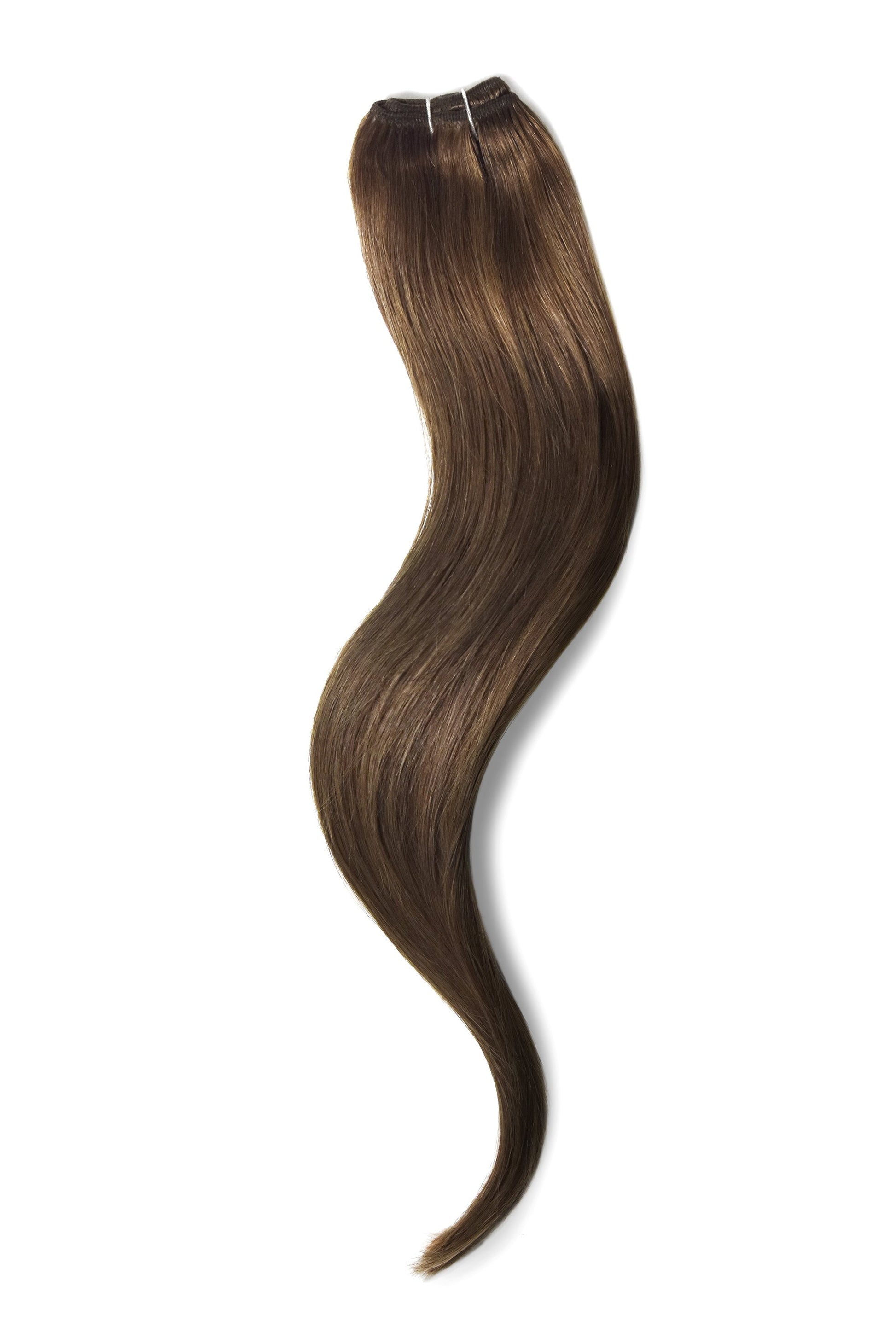 One Piece Top-up Remy Clip in Human Hair Extensions - Light/Chestnut Brown (#6)