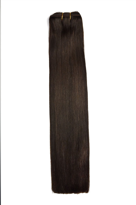 Remy Royale Double Drawn  Human Hair Weft Weave  Extensions - Darkest Brown (#2)