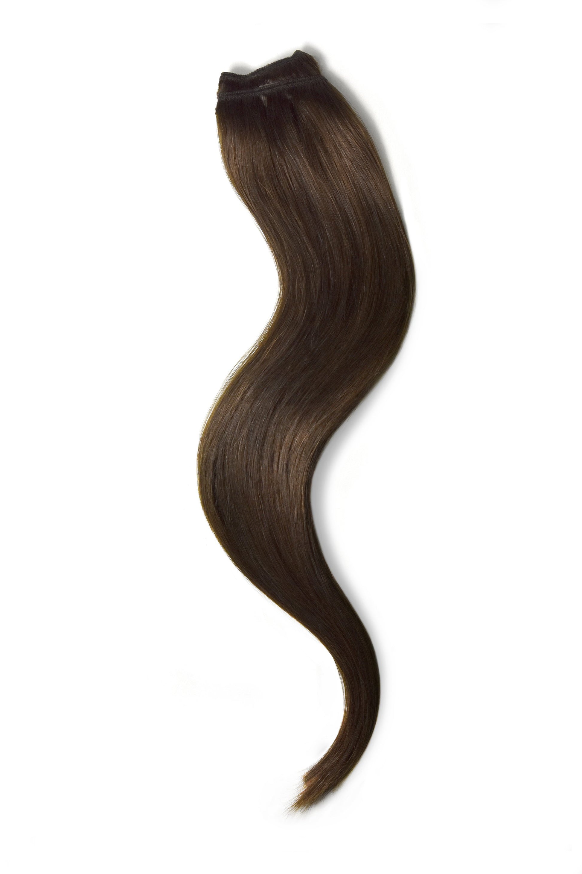 One Piece Top-up Remy Clip in Human Hair Extensions - Medium Brown (#4)