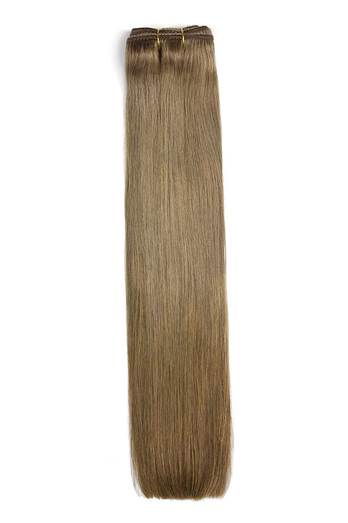 Remy Royale Double Drawn Human Hair Weft Weave Extensions - Mittleres Aschbraun (#8)