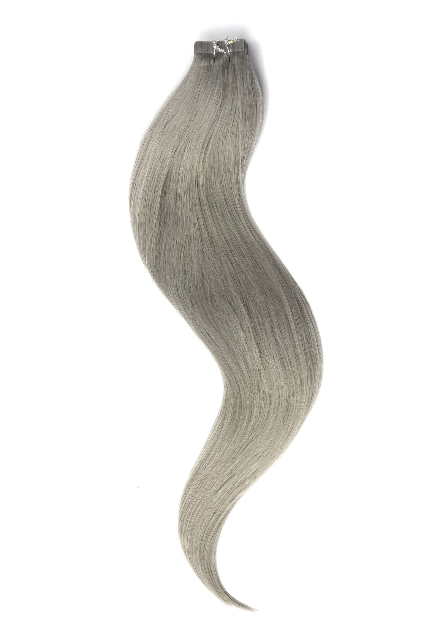 Silver Grey Tape In Hair Extensions Remy Human Hair