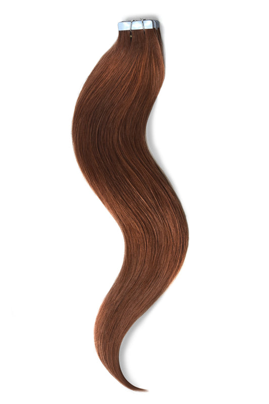 Tape in Remy Human Hair Extensions - Dark Auburn/Copper Red (#33)