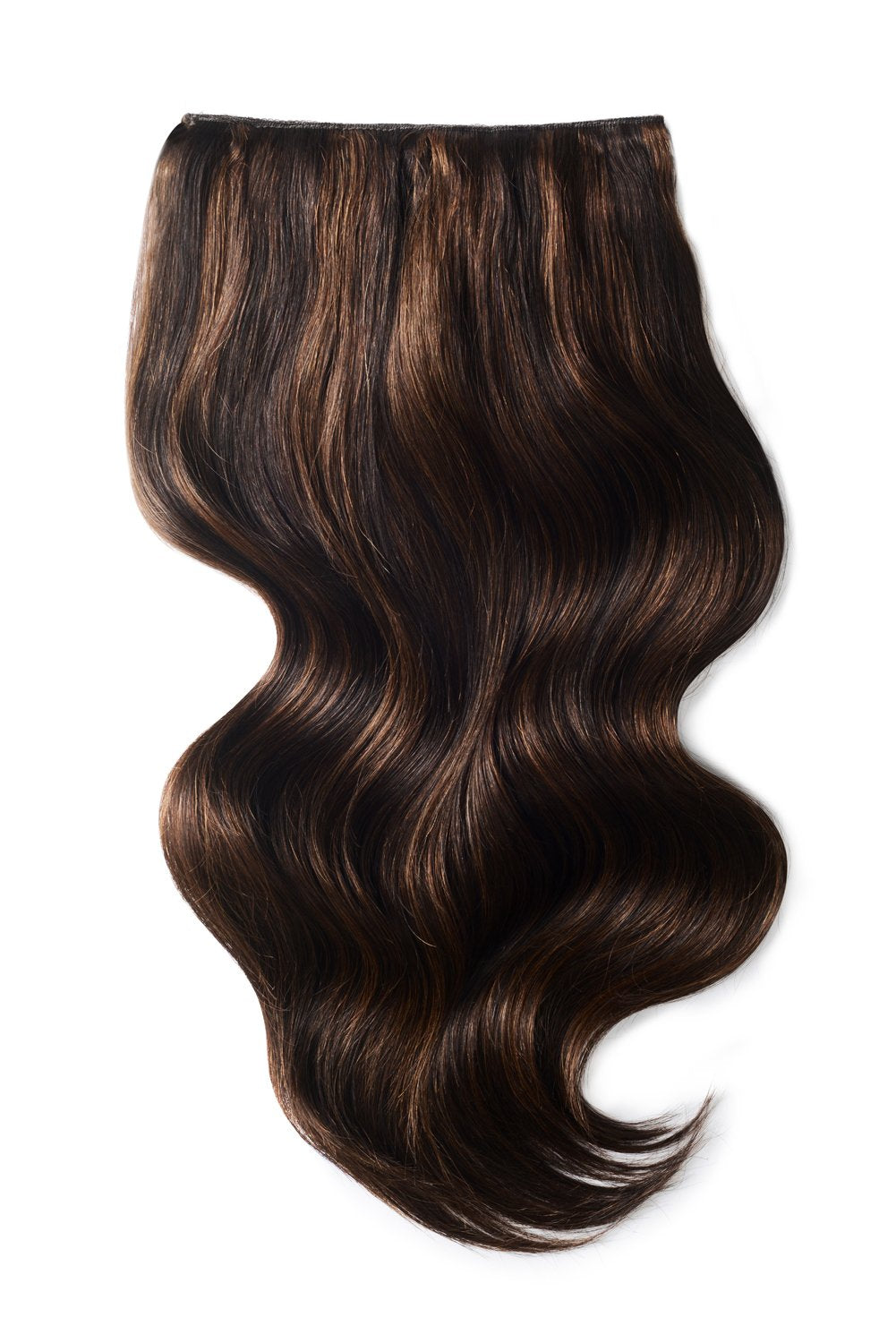 Double Wefted Full Head Remy Clip in Human Hair Extensions - Brown Mix (#2/6)