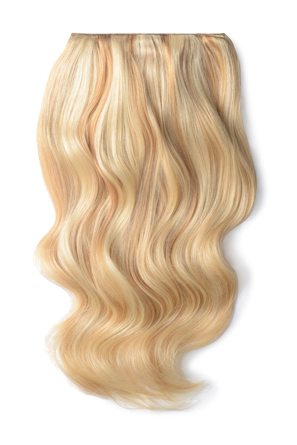 Double Wefted Full Head Remy Clip in Human Hair Extensions - Strawberry Blonde/Bleach Blonde Mix (#27/613)