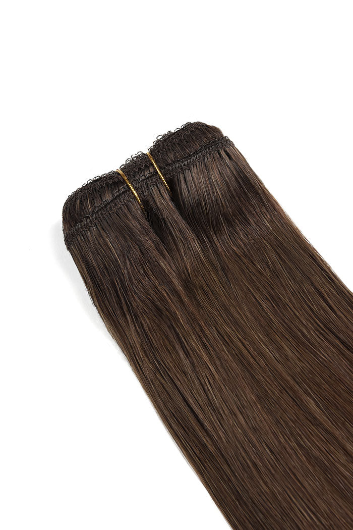 Remy Royale Double Drawn Human Hair Weft Weave Extensions - Mittelbraun (Schokoladenbraun) (#4)