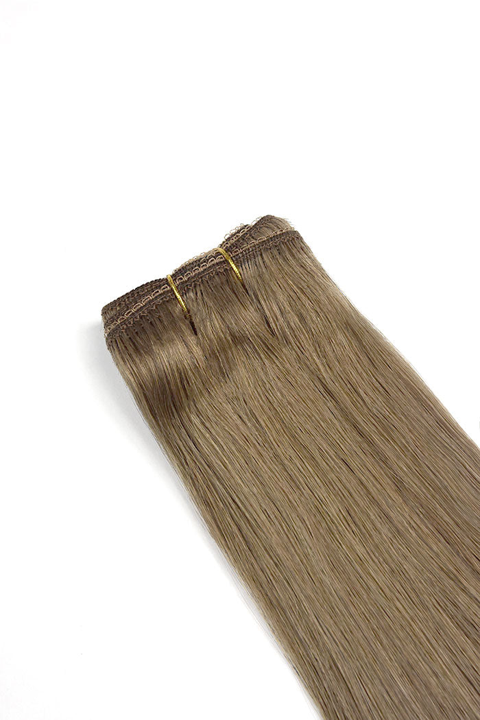 Remy Royale Double Drawn Human Hair Weft Weave Extensions - Mittleres Aschbraun (#8)