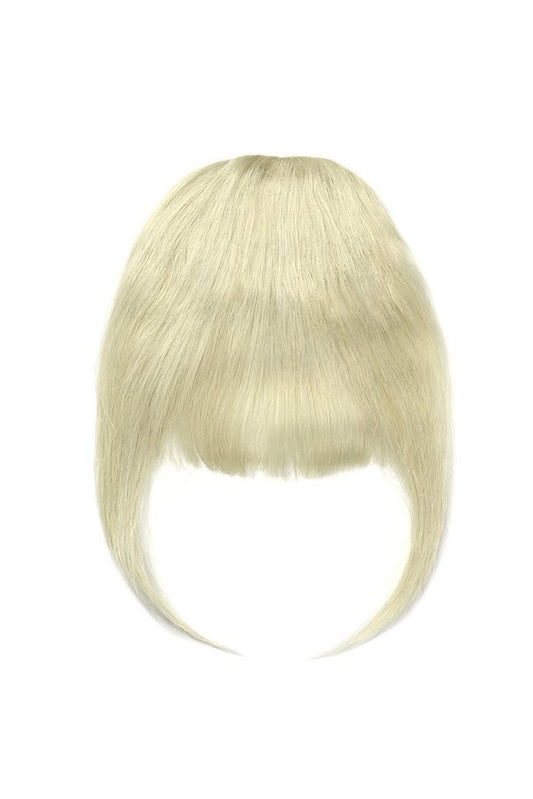 Clip in/on Remy Human Hair Fringe / Bangs - ICY BLONDE