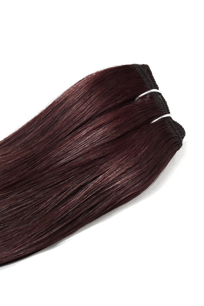 one piece clip in hair extensions mahogany red deep wine