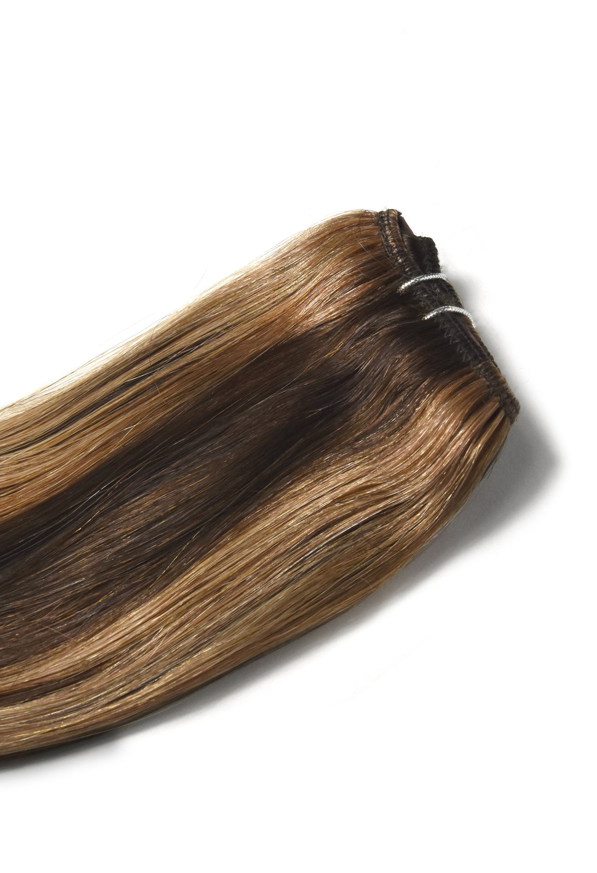 clip in human hair extensions one piece brown auburn highlights