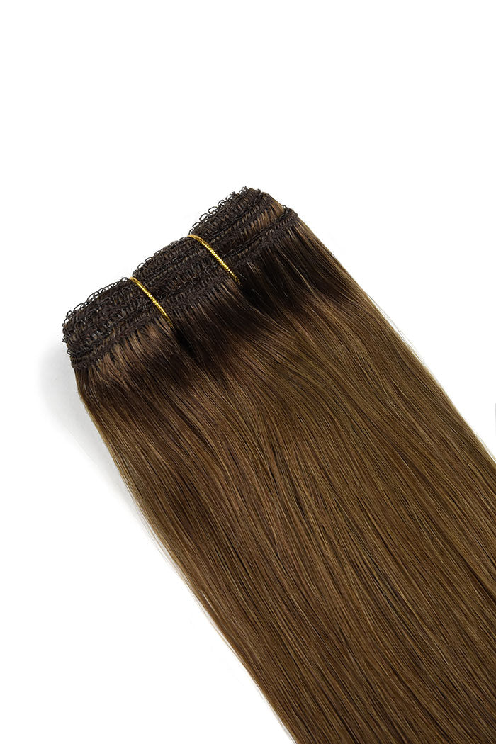 Remy Royale Double Drawn Human Hair Weft Weave Extensions - Hell/Kastanienbraun (#6)
