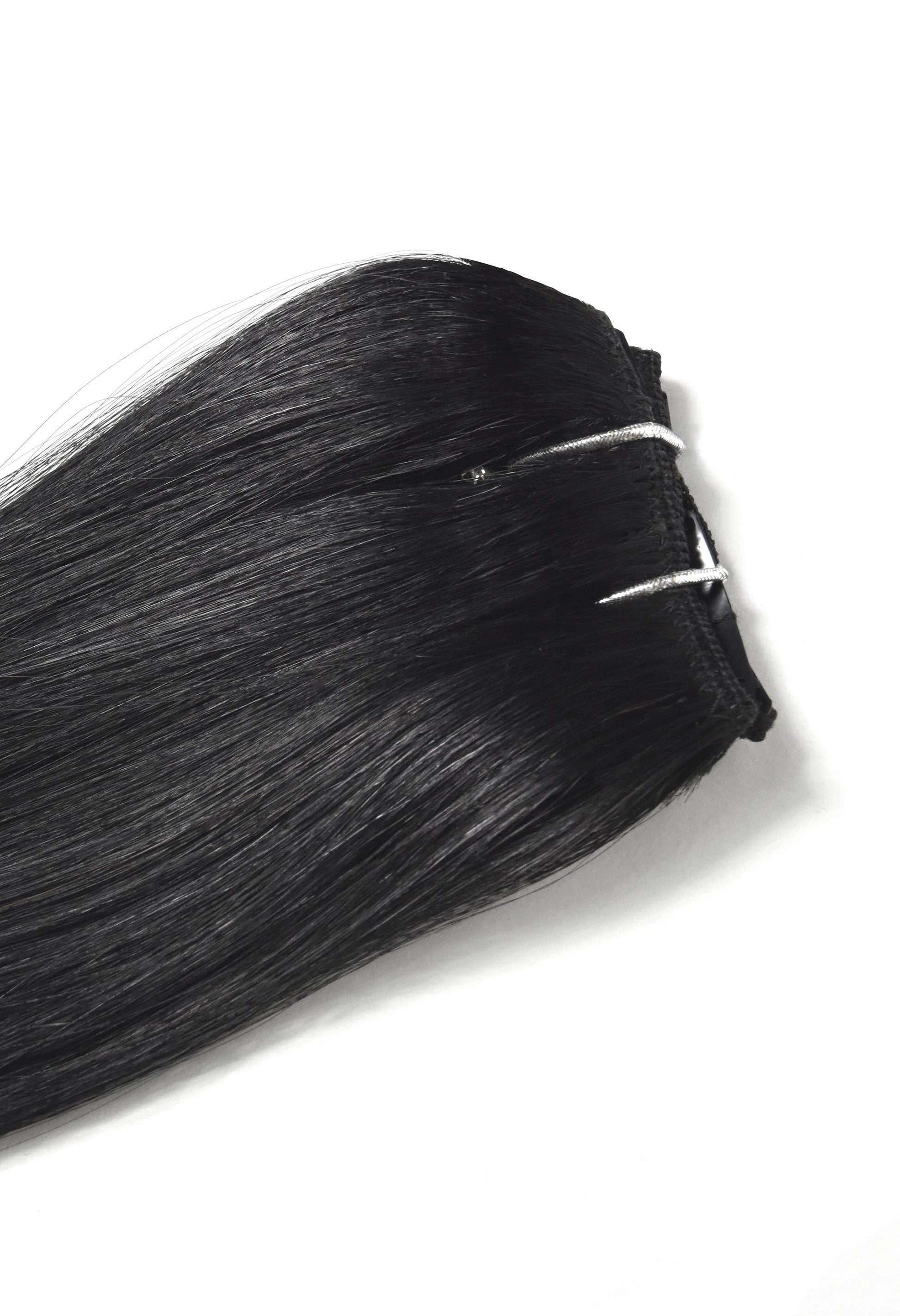 jet black one piece hair extensions clip in - 100% remy hair