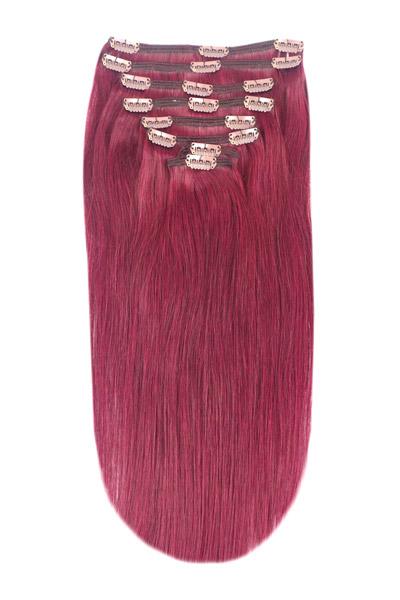 Cherry red hair extensions clip in 