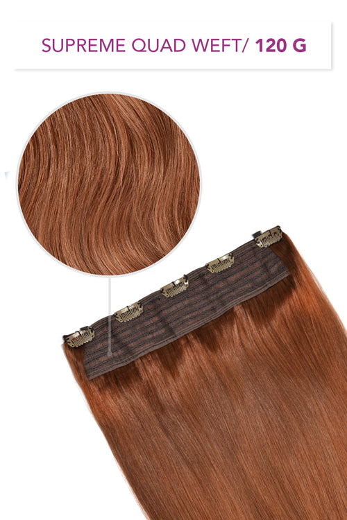 Flaming Ginger (#350) Supreme Quad Weft Einteilige Clip-In-Haarverlängerungen
