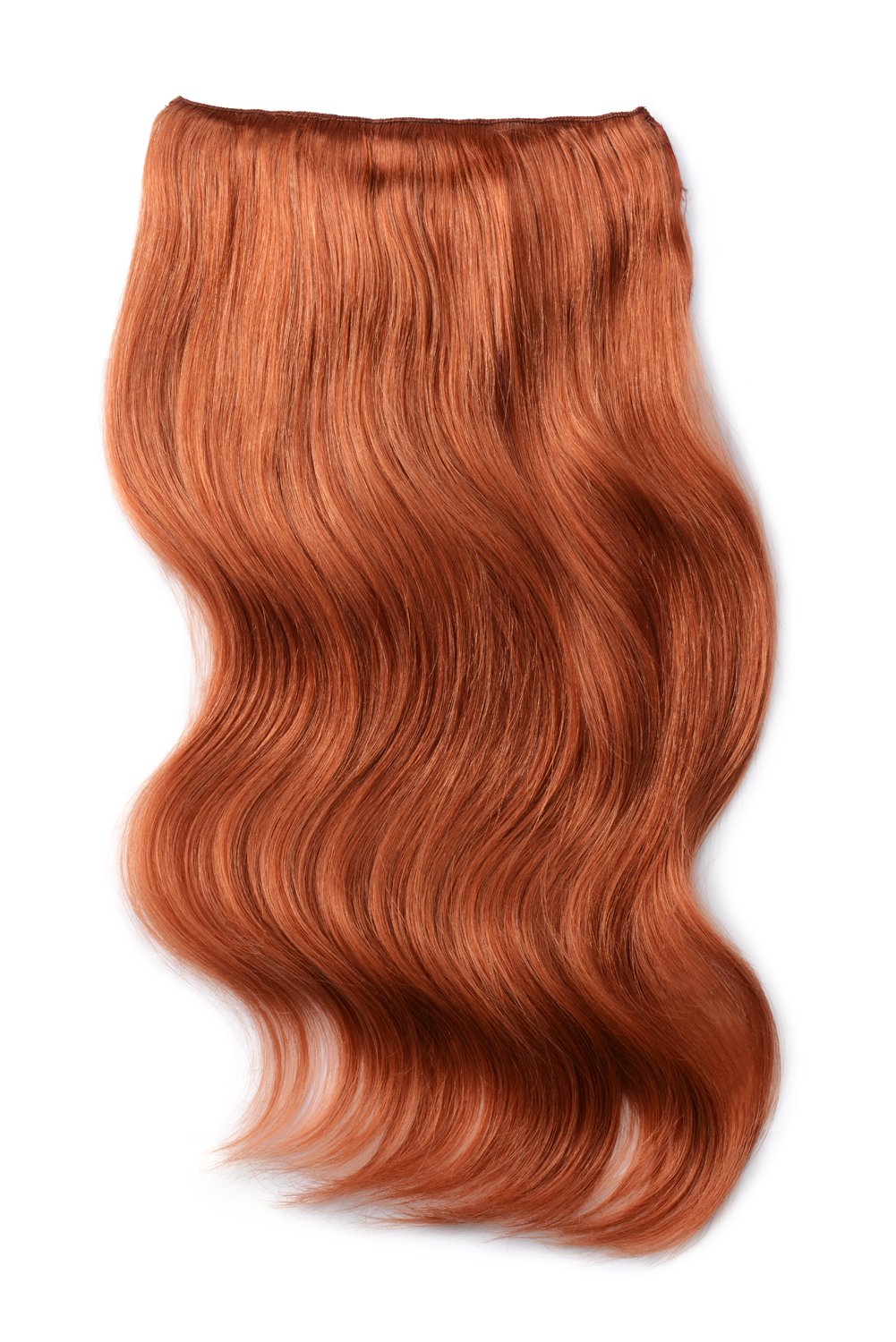 Double weft clip in hair extensions in natural red or sometimes called ginger red hair extensions. 