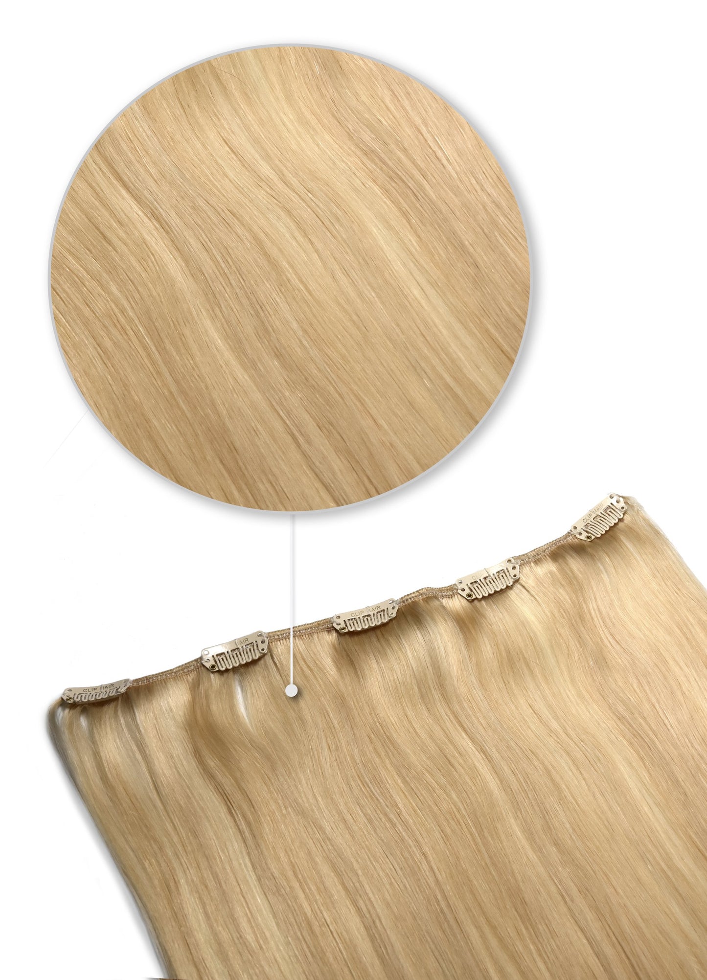 One Piece Top-up Remy Clip in Human Hair Extensions - Light Golden Blonde (#16)