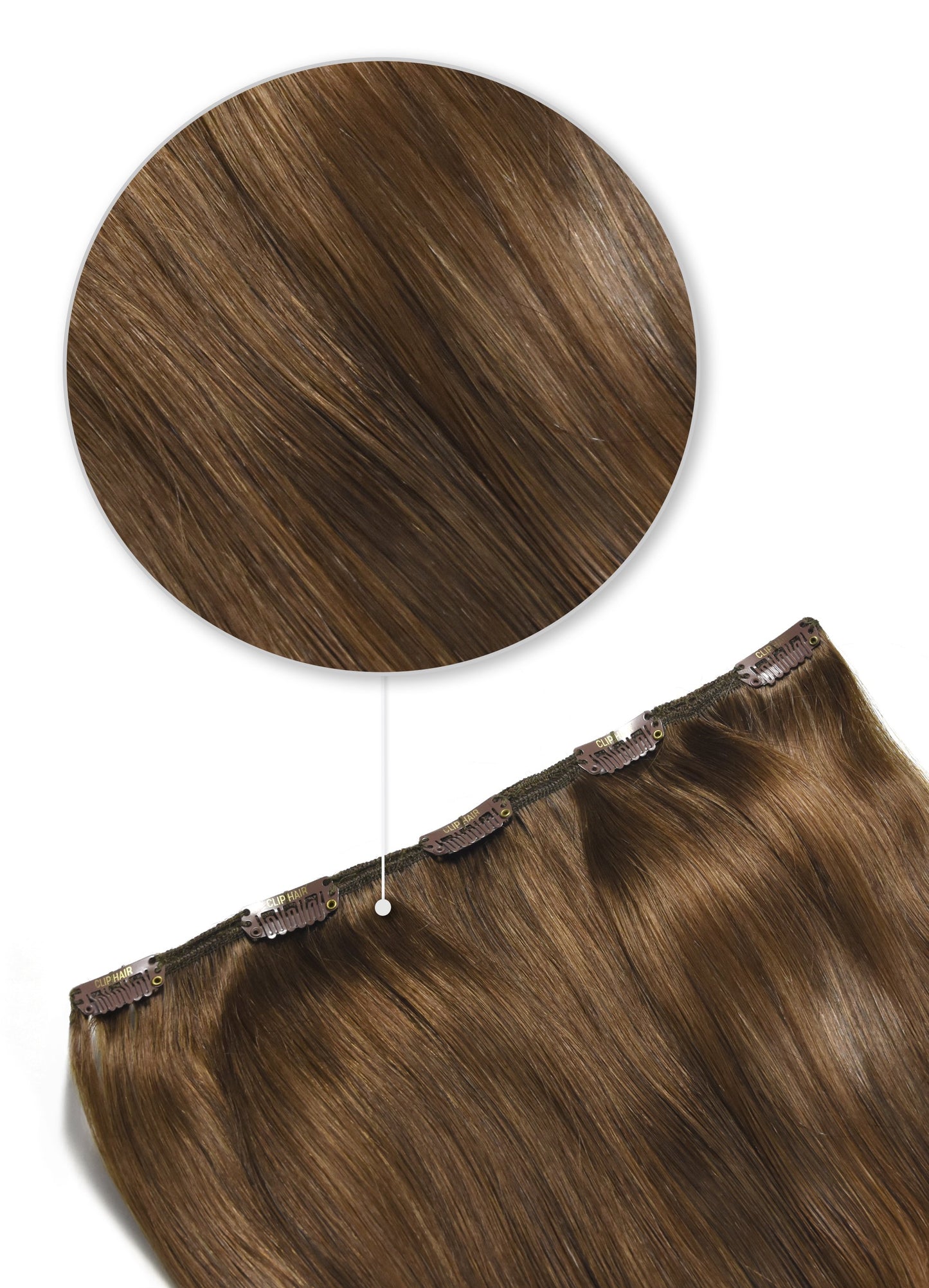 one piece hair extensions clip in top up toffee brown 