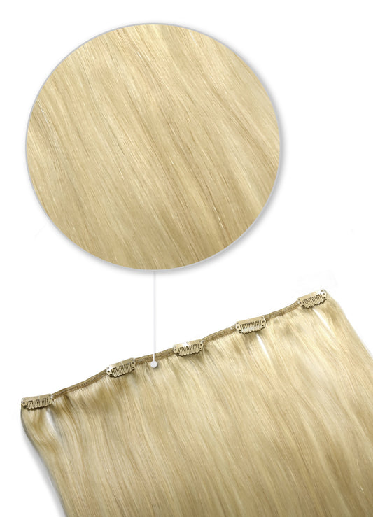 one piece hair extensions clip in human hair ash blonde 