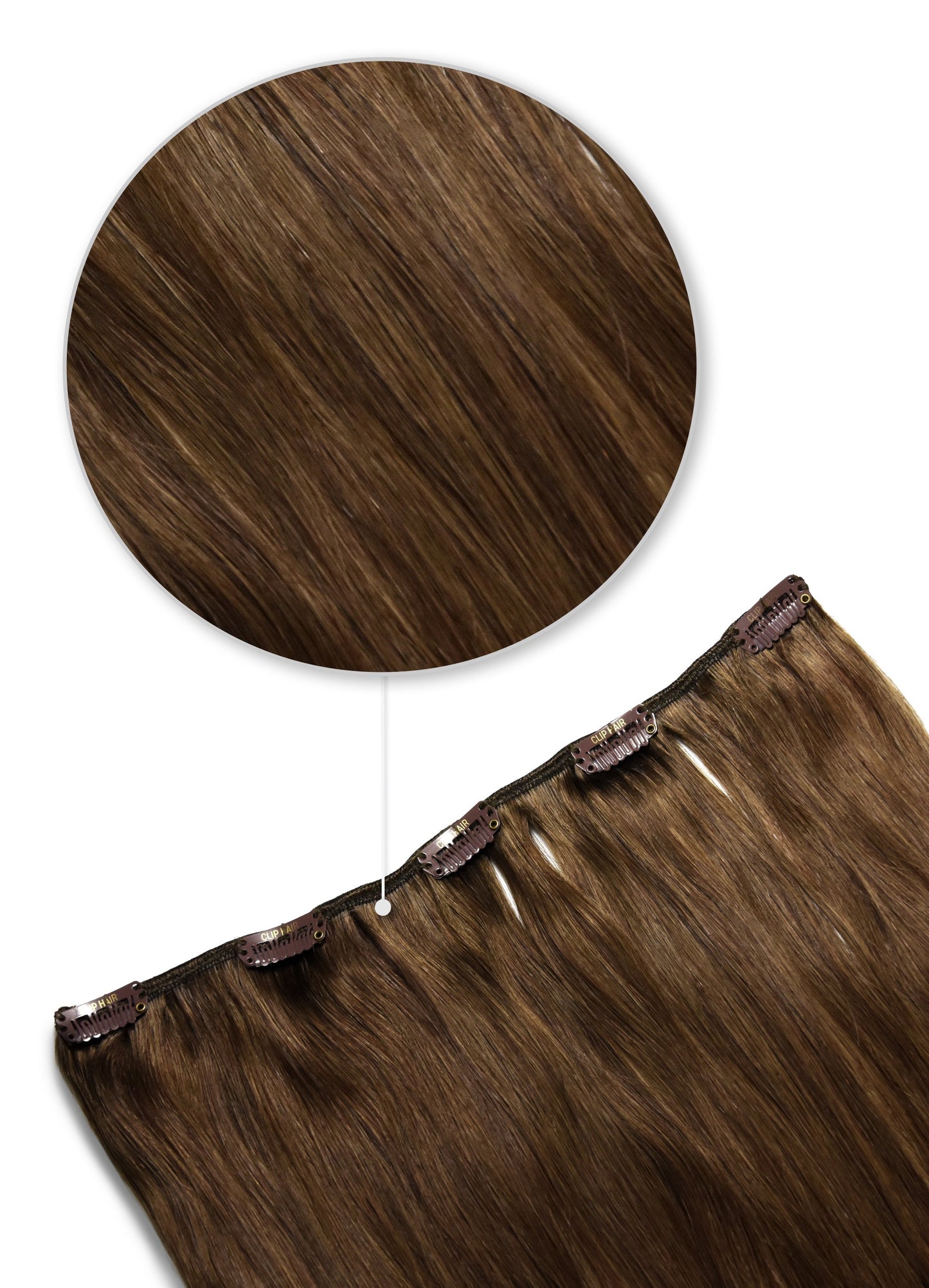 one piece hair extensions clip in hair pieces light chestnut brown shade 6