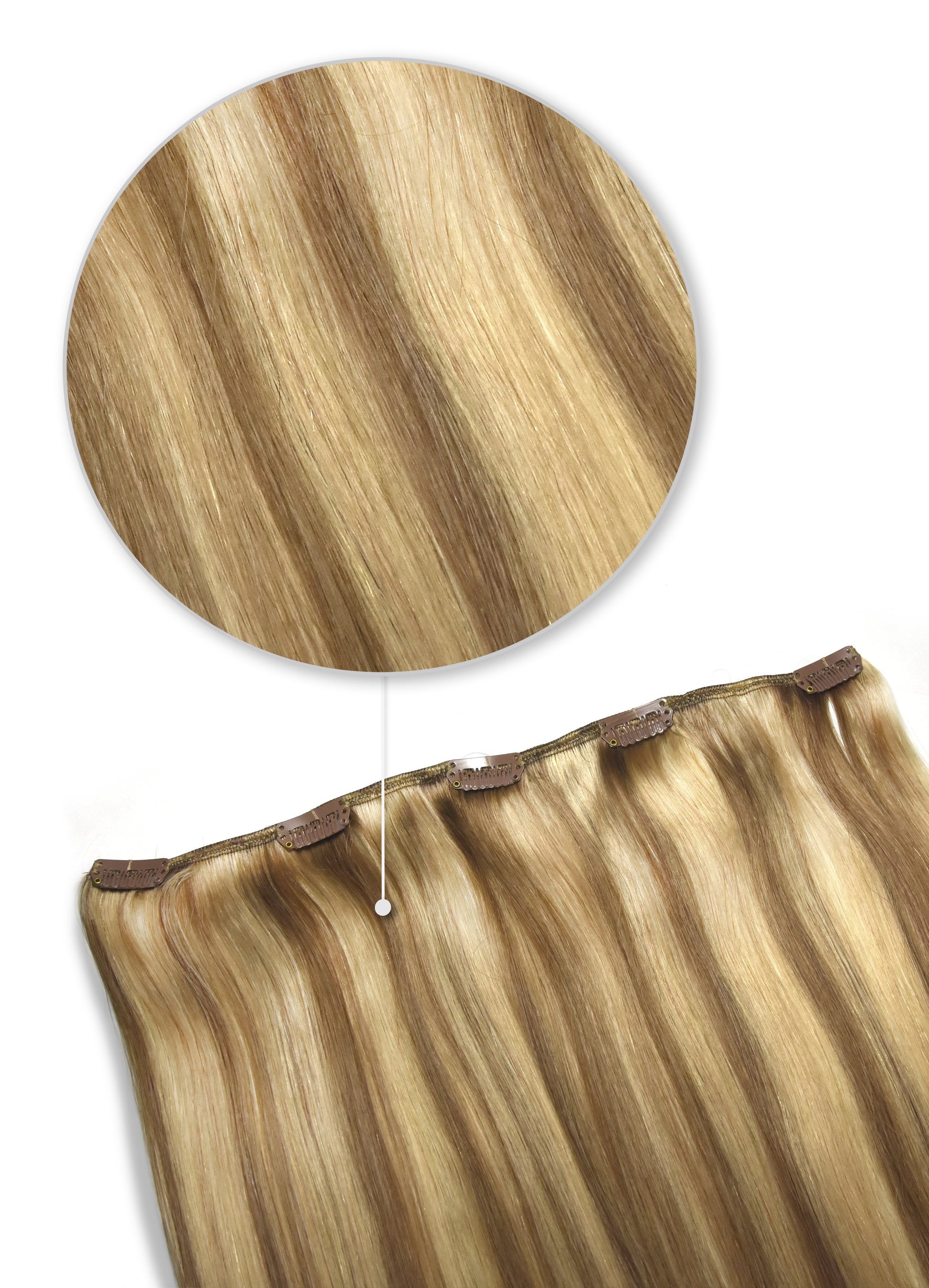 remy human hair extensions clip in one piece medium brown golden highlights