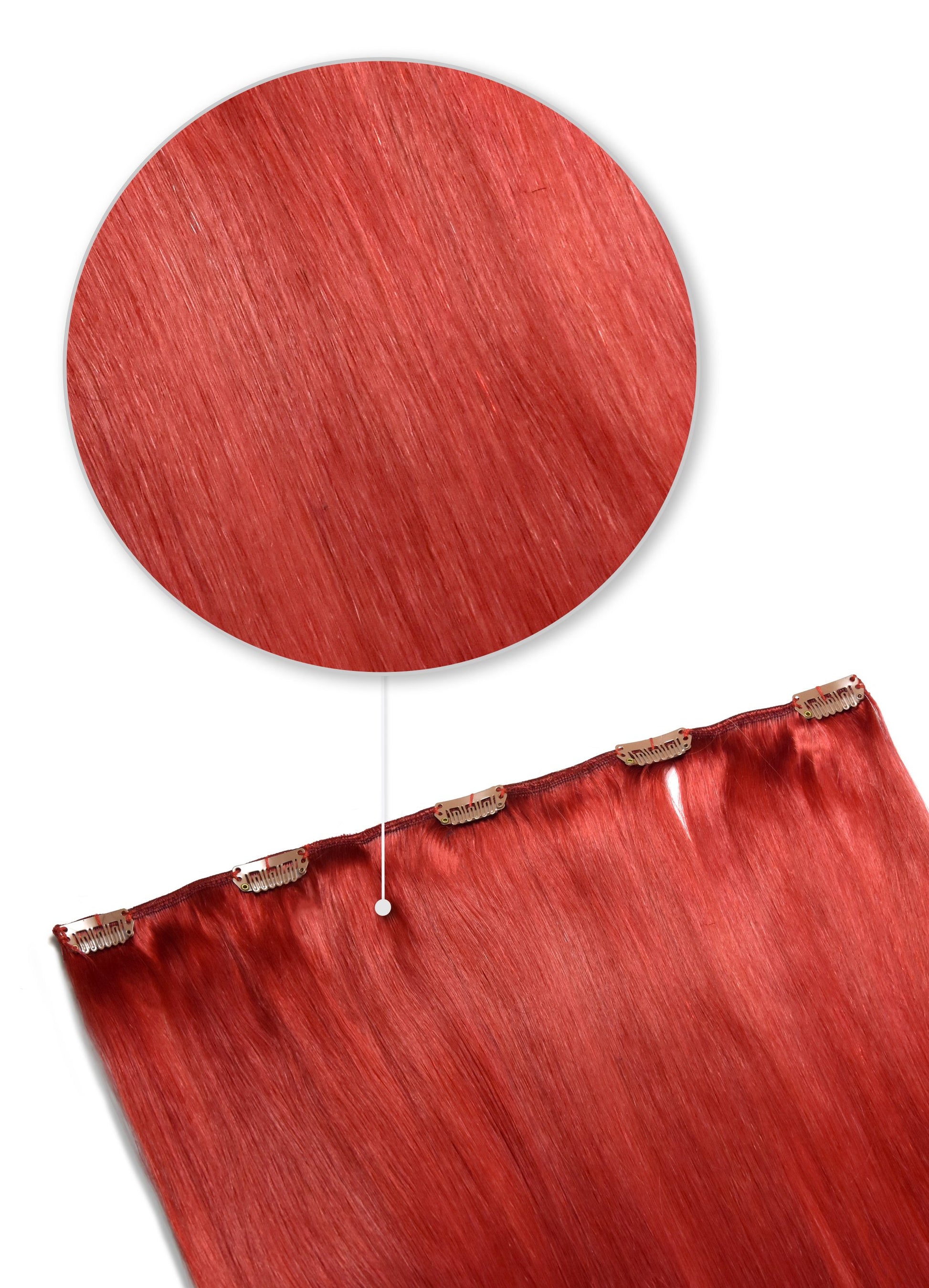one piece clip in hair extensions red