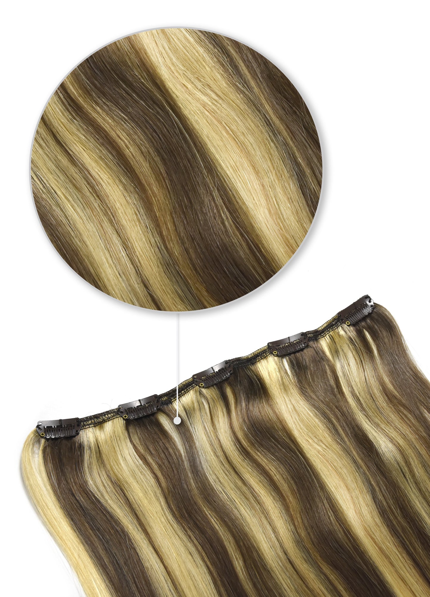 One Piece Top-up Remy Clip in Human Hair Extensions - Dirty Blonde (#9/613)