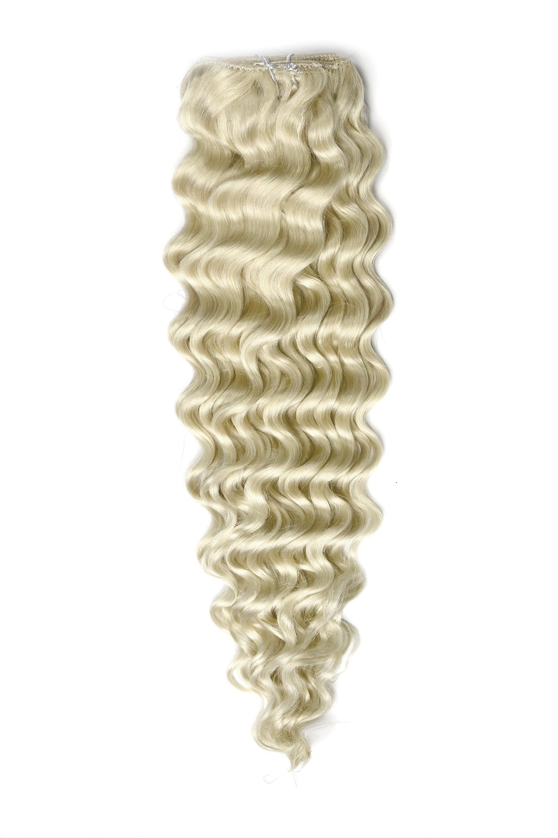 Curly hair extensions ice blonde clip in type-c curls