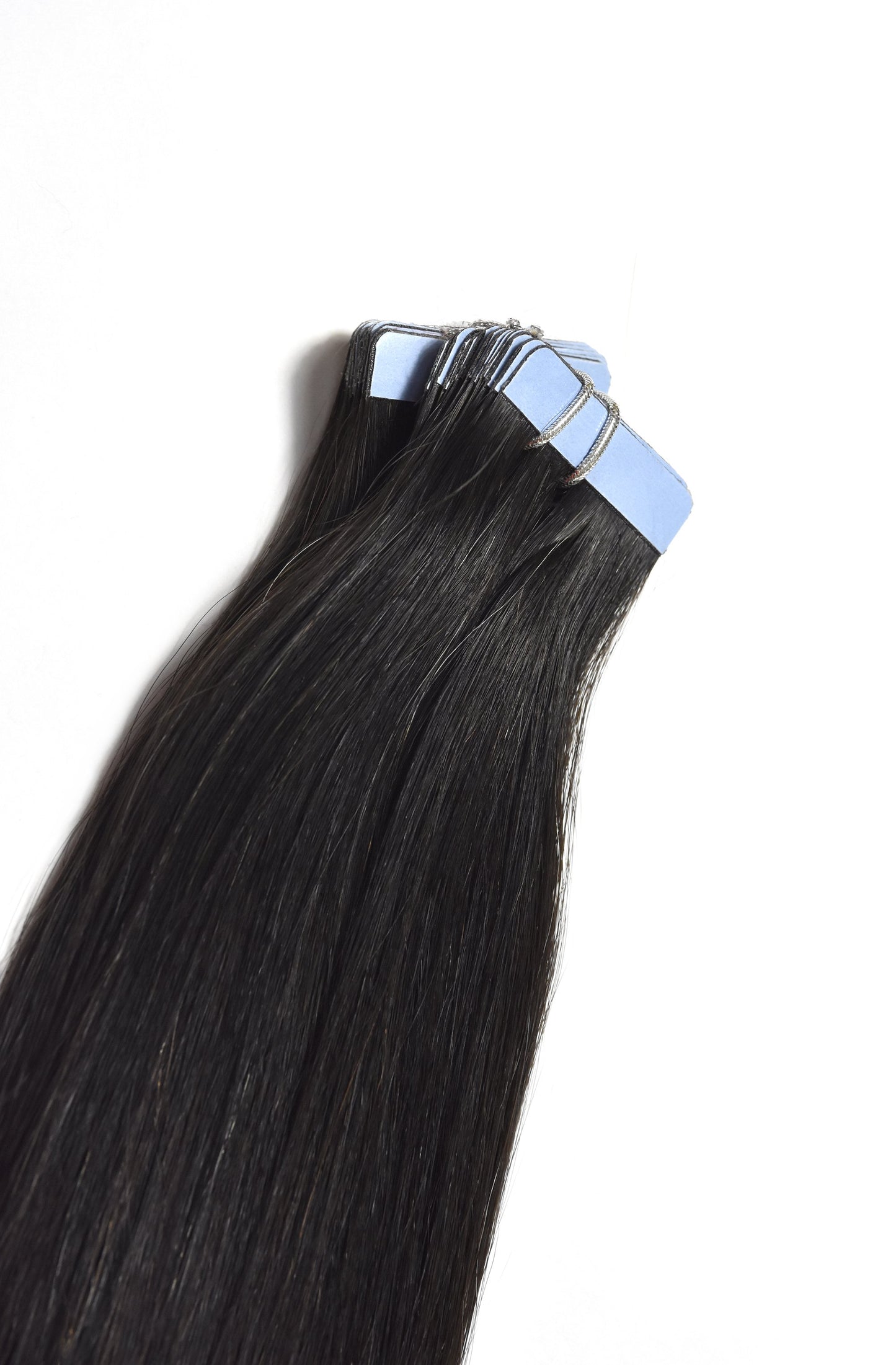 tape extensions ombre black silver grey 