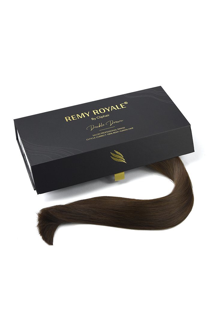 Remy Royale Seamless Clip ins - Medium Brown (#4) Remy Royale Seamless Clip ins Trade Cliphair 
