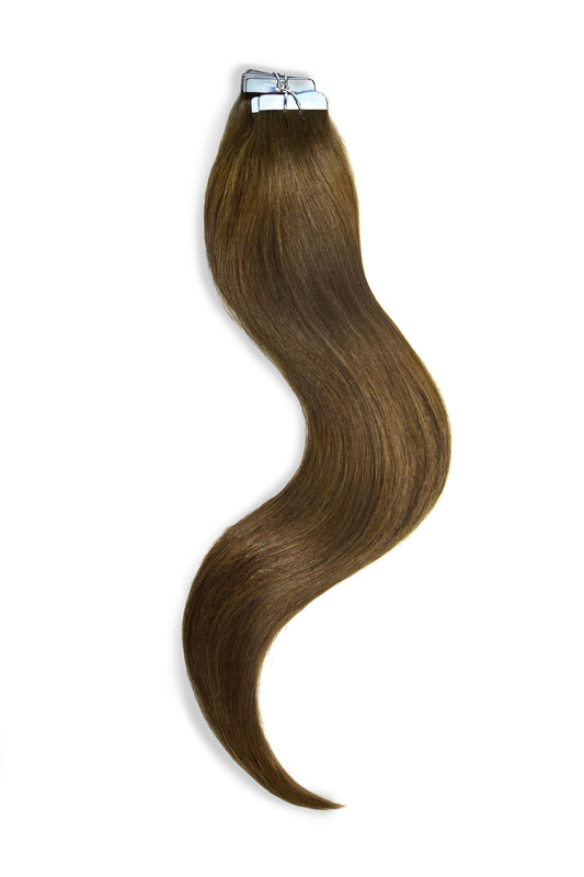 tape in hair extensions light chestnut brown