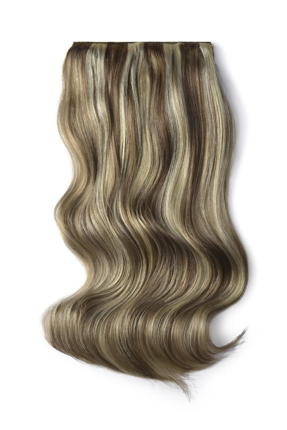 Double Wefted Full Head Remy Clip in Human Hair Extensions - Ash Brown/Bleach Blonde Mix (#9/613)