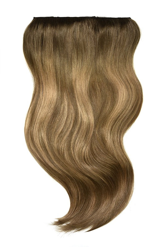 Seamless Clip In Hair Extensions, Seamelss Clip-Ins Human Hair, Sunkissed,  Balayage on Brown