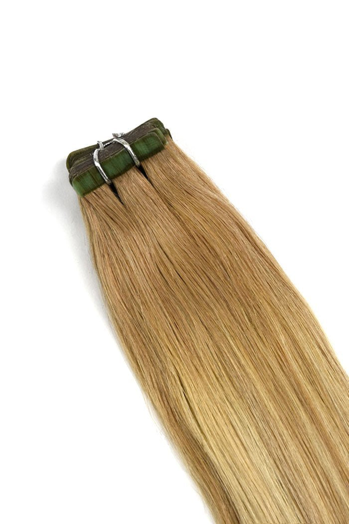 Blonde Tape In Balayage Hair Extensions Close Up
